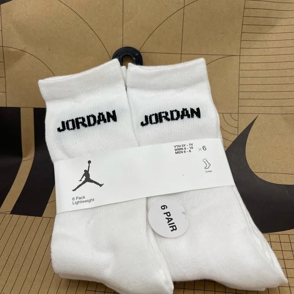 Jordan Athletic White Crew Socks - 6 Pair - Picture 12 of 16